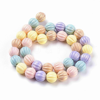 Spray Painted Resin Beads Strands X-RESI-N027-05B-1