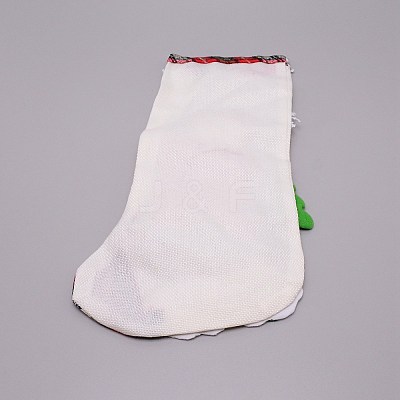 Santa Claus Cloth Hanging Christmas Stocking HJEW-SZC0004-18-1