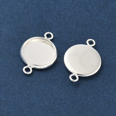 Flat Round Brass Connector Cabochon Settings KK-K414-13E-S-1