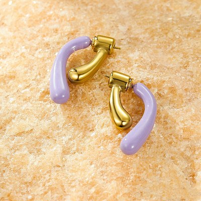 304 Stainless Steel Stud Earrings EJEW-C133-04G-02-1