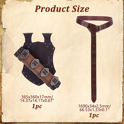 PU Leather Medieval Viking Renaissance Clothing Belt Accessories DIY-WH0622-693-1