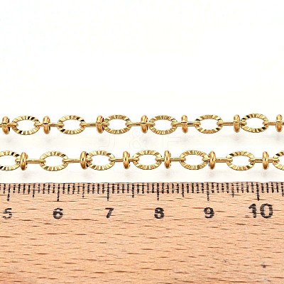 304 Stainless Steel Textured Oval Link Chains CHS-N005-06A-G-1