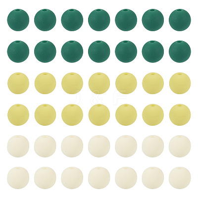 191~193Pcs Rubberized Style Imitated Silicone Acrylic Beads MACR-TA0001-94A-1