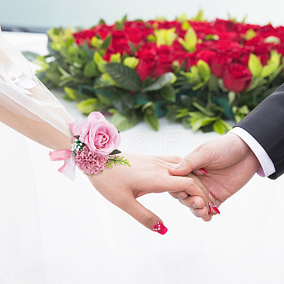 2PCS Silk Wrist Corsage AJEW-CP0001-51E-1
