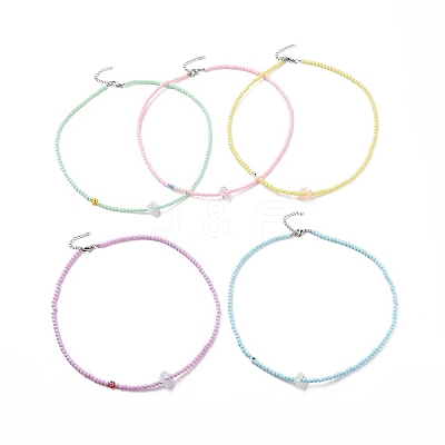 Opaque Acrylic Beaded Bracelets NJEW-JN04174-1