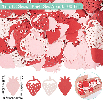300Pcs Strawberry Party Theme Paper Confetti DIY-SC0029-69-1