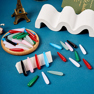 70Pcs 7 Colors Acrylic Pendants MACR-TA0001-79-1