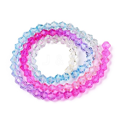 Gradient Color Baking Paint Glass Bead Strands DGLA-A039-T2mm-A08-1