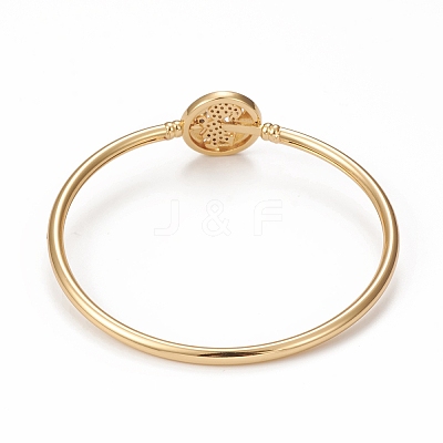Rack Plating Brass Micro Pave Cubic Zirconia Bangles BJEW-E071-16G-02-1