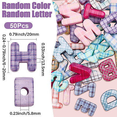 50Pcs Printed Opaque Acrylic European Beads MACR-SP0002-21C-1