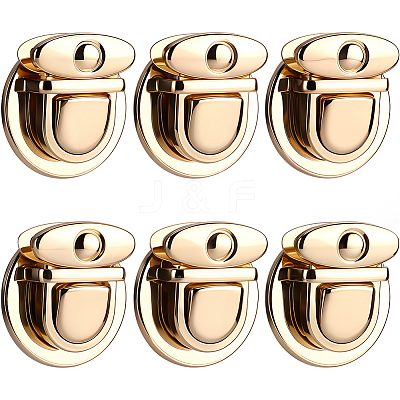 6Pcs Flat Round Alloy Bag Tuck Lock Clasps FIND-CP0003-23G-1