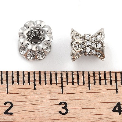 Brass Micro Pave Clear Cubic Zirconia Beads KK-P271-39A-02-1