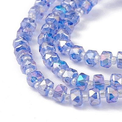 Transparent Electroplate Glass Beads Strands EGLA-F153-AB08-1
