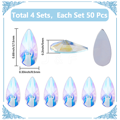 4 Sets Acrylic Rhinestone Cabochons GACR-SP0001-06C-1