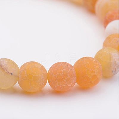 Natural Weathered Agate(Dyed) Stretch Beads Bracelets BJEW-JB02513-02-1
