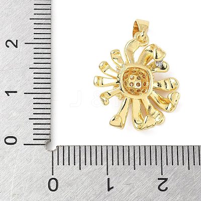 Brass Micro Pave Cubic Zirconia Pendants X-KK-D357-18G-1