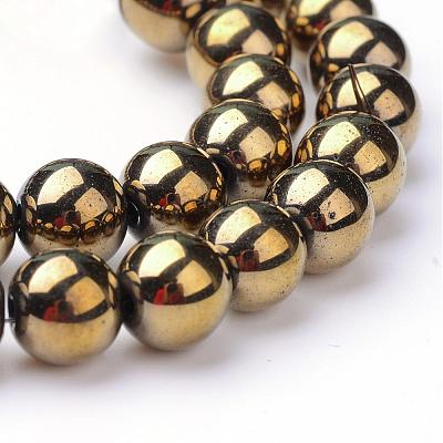 Non-magnetic Synthetic Hematite Beads Strands G-S096-4mm-8-1