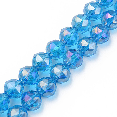 Electroplate Transparent Glass Beads Strands EGLA-N002-34B-D04-1