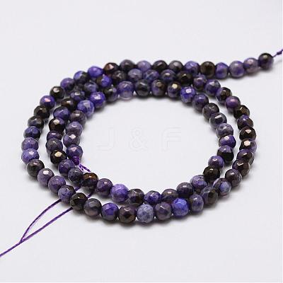 Faceted Natural Fire Crackle Agate Beads Strands G-F447-4mm-A11-1