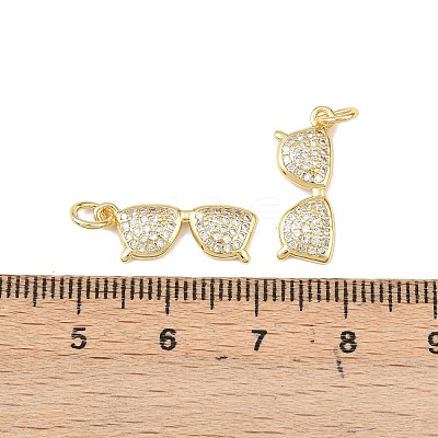 Brass Micro Pave Cubic Zirconia Pendants KK-P339-17G-1