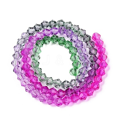 Gradient Color Baking Paint Glass Bead Strands X-DGLA-A039-T6mm-A09-1
