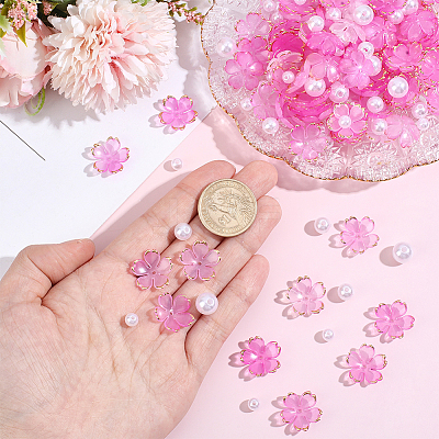 120Pcs Acrylic Bead Caps OACR-PA0002-13A-1