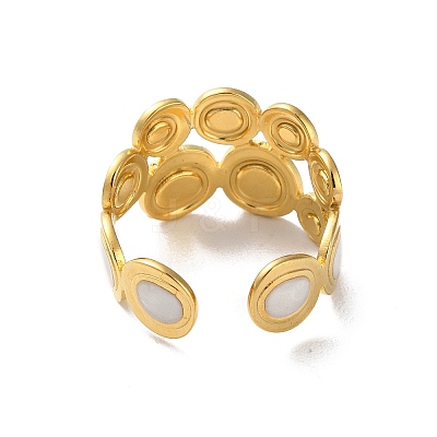 304 Stainless Steel Enamel Cuff Rings RJEW-M171-38G-1