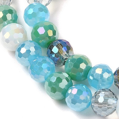 Electroplate Glass Beads Strands X-EGLA-C007-01D-1