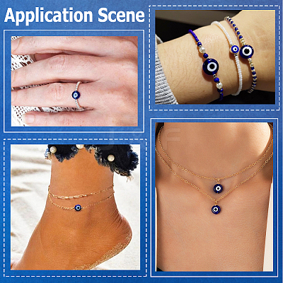 2 Strands Handmade Evil Eye Lampwork Beads Strands LAMP-PA0001-49-1