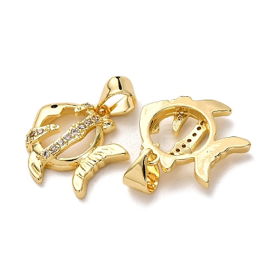 Brass Micro Pave Cubic Zirconia Pendants KK-A271-07E-G-1