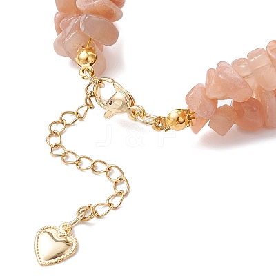 Natural Sunstone Chip Beaded Bracelets for Women BJEW-JB12306-03-1