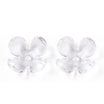 4-Petal Transparent Acrylic Bead Caps FACR-T001-09A-1