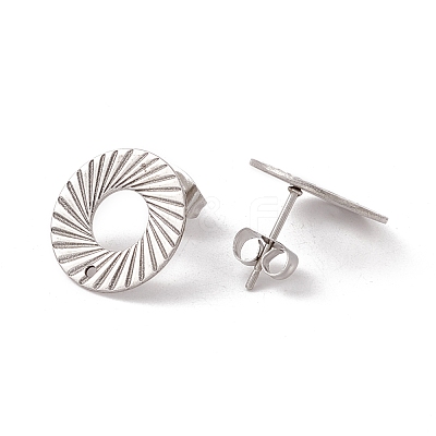 Non-Tarnish 201 Stainless Steel Stud Earring Findings STAS-G266-07P-1