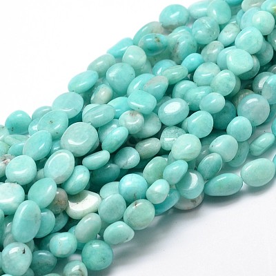 Natural Amazonite Gemstone Nuggets Bead Strands X-G-J336-32-1