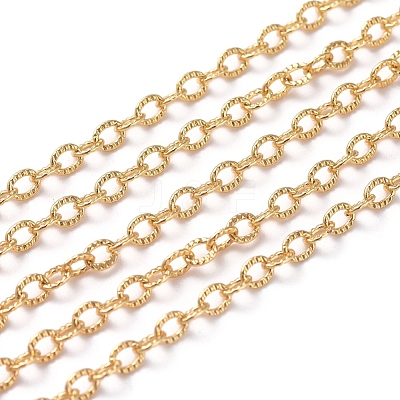 3.28 Feet Brass Textured Cable Chains X-CHC-G005-01G-1