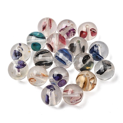 Transparent Resin & Natural Shell Beads RE-CBA2450-04-1