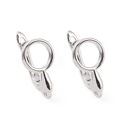Brass Hoop Earring Findings with Latch Back Closure KK-D086-11P-1