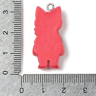 Opaque Resin Cat Pendants RESI-S399-07E-1