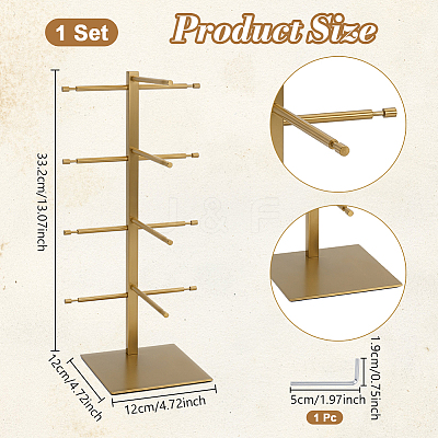 4-Tier 201 Stainless Steel Sunglasses Tower Display Stands ODIS-WH0086-221A-1