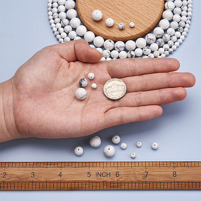 4 Strands 4 Style Natural Howlite Beads Strands G-TA0001-34-1