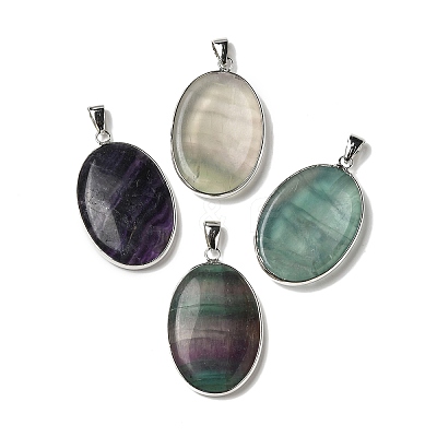 Natural Fluorite Pendants G-M415-01P-04-1