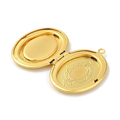 Rack Plating Brass Locket Pendants KK-K277-05G-1
