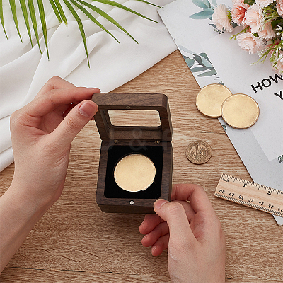 Wood Medal Storage Magnetic Boxes CON-WH0088-94A-02-1
