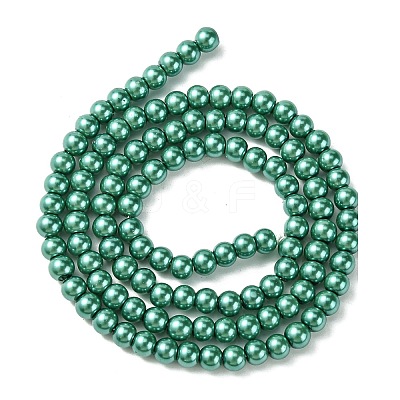 Eco-Friendly Dyed Glass Pearl Round Beads Strands HY-A002-4mm-RB118-1