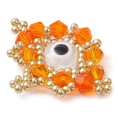Seed Beads Beaded Charms PALLOY-MZ00344-04-1
