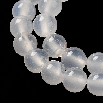 Natural White Agate Round Beads Strand G-L086-6mm-11-1