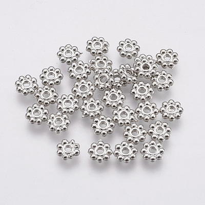 Alloy Daisy Spacer Beads PALLOY-L166-31P-1