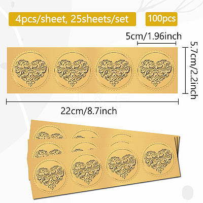 Plastic Self Adhesive Gold Foil Embossed Stickers DIY-WH0575-009-1