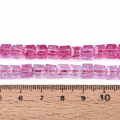 Crackle Transparent Glass Beads Strands GLAA-N062-6mm-07-1