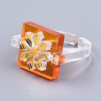 Transparent Resin Cuff Rings RJEW-T017-02-1